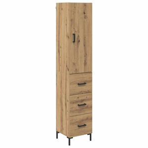 vidaXL Augstais skapītis Artisānā ozols 34,5 x 34 x 180 cm