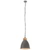 vidaXL griestu lampa, industriāla, pelēka, dzelzs, koks, 35 cm, E27