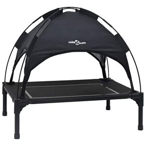 vidaXL Suņu gulta 63 x 49,5 x 60 cm Tērauds Melns