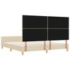 vidaXL Gultas rāmis ar galvas klāju Krēmkrāsa 180 x 200 cm audums