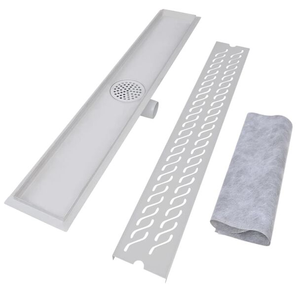 vidaXL lineārās du&scaron;as notekas, 2 gab., 830x140 mm, nerūsējo&scaron;s tērauds