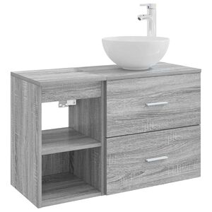 vidaXL Vannas istabas mēbeļu komplekts 2 pcs Pelēks Sonoma