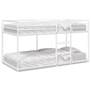 vidaXL Divstāvu gulta bez matrača Balts 75x190 cm Tērauds