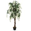 vidaXL mākslīgā vistērija, 1260 lapas, 180 cm, zaļa un balta