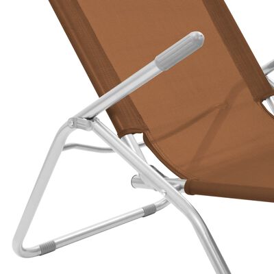 vidaXL saliekami sauļošanās krēsli, 2 gab., pelēkbrūns tekstilēns