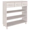 vidaXL konsoles galds HAMAR, balts, 90x35x90 cm, priedes masīvkoks