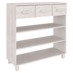vidaXL konsoles galds HAMAR, balts, 90x35x90 cm, priedes masīvkoks