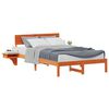 vidaXL Gultas rāmis Vaks brūns 140 x 190 cm Ciets priedes koks