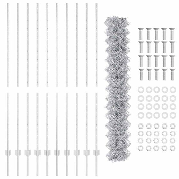 vidaXL Žogs ar stabu Sudraba 1,6 x 10 m Tērauds
