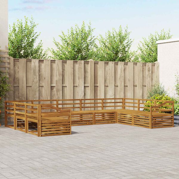 vidaXL Dīvāna komplekti 9 pcs Dabiska Cietā akācijas koks