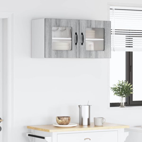 vidaXL Virtuves Skapis Kalmar Pelēks Sonoma 80 x 31 x 40 cm