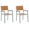 vidaXL Saliekamā krēsls 2 pcs Brūna 56 x 57 x 87 cm