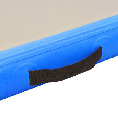 vidaXL piepūšams vingrošanas paklājs ar pumpi, 400x100x10 cm, zils PVC