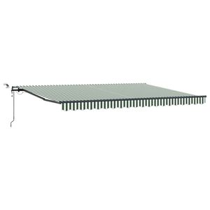 vidaXL Nolokāms markīze Zaļ&scaron; un balts 450 &times; 300 cm Poliesters