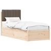 vidaXL Gultas rāmis ar polsterētu galvas balstu Pelēkbrūna 75 x 190 cm