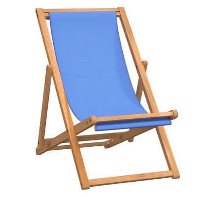 vidaXL pludmales krēsls, 56x105x96 cm, tīkkoks, zils