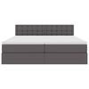 vidaXL Glabā&scaron;anas gulta ar matraci Pelēka 200 x 200 cm Mākslīgā āda