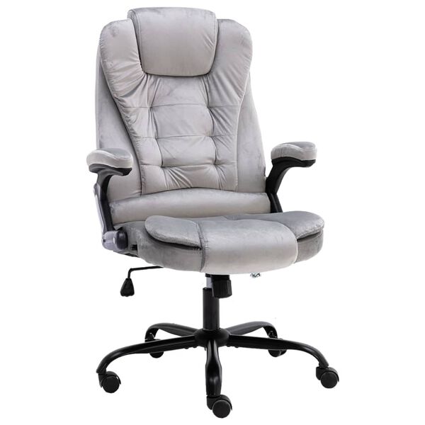 vidaXL biroja krēsls, gai&scaron;i pelēks samts