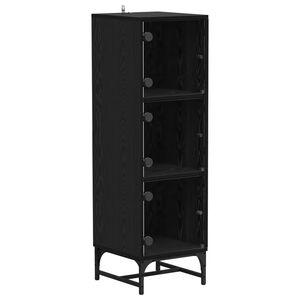 vidaXL Puse Melns ozolkoks 35 x 37 x 117 cm