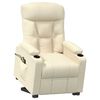 vidaXL masāžas krēsls, paceļams, krēmkrāsas audums