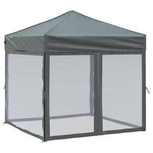 vidaXL saliekama nojume ar sienām, antracītpelēka, 2x2 m