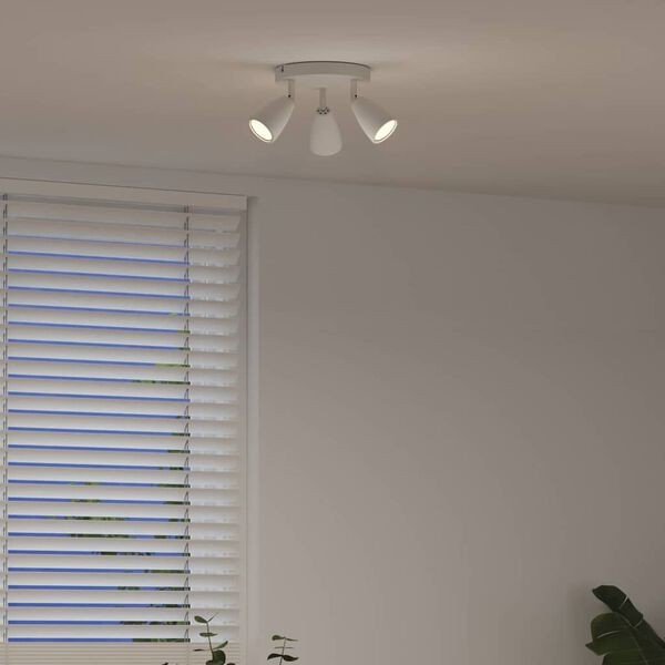 vidaXL Griestu prožektors Balts 19 x 19 x 14,5 cm Metāla