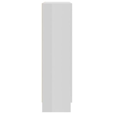 vidaXL vitrīna, spīdīgi balta, 82,5x30,5x115 cm, skaidu plāksne
