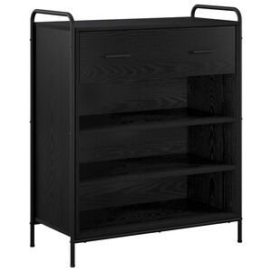 vidaXL Apavu skapis 76 x 36,5 x 93 cm Inženierijas koks Melns ozols