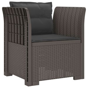vidaXL 1-vietīgs krēsls ar spilveniem Rattan izskatā PP Gai&scaron;i pelēka