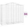 vidaXL arkveida gabiona grozi, 4 gb., 200x50x160/180cm, cinkota dzelzs
