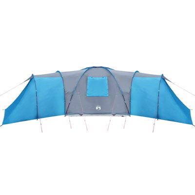 vidaXL ģimenes telts 12 personām, zila, ūdensnecaurlaidīga
