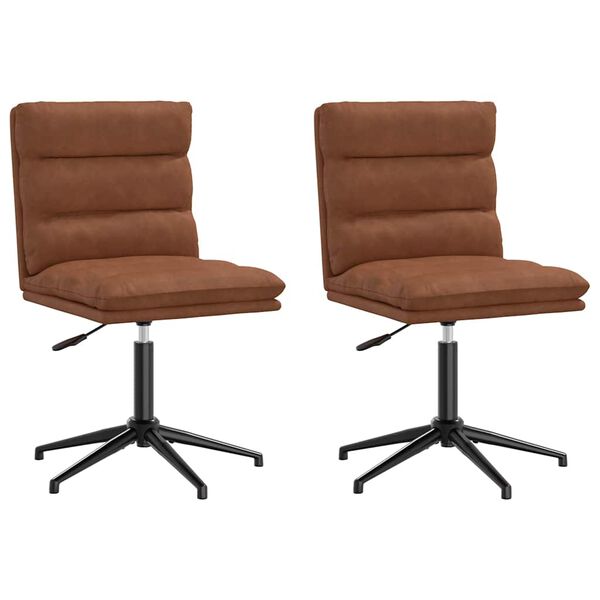 vidaXL virtuves krēsli, 2 gab., brūni, mākslīgā āda