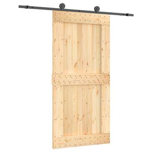vidaXL Slīdo&scaron;ās durvis 100 x 210 cm Cieta priedes koks (neapstrādāts)