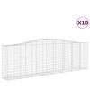 vidaXL arkveida gabiona grozi, 10gb., 400x50x120/140cm, cinkota dzelzs
