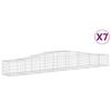 vidaXL arkveida gabiona grozi, 7 gb., 400x50x40/60 cm, cinkota dzelzs