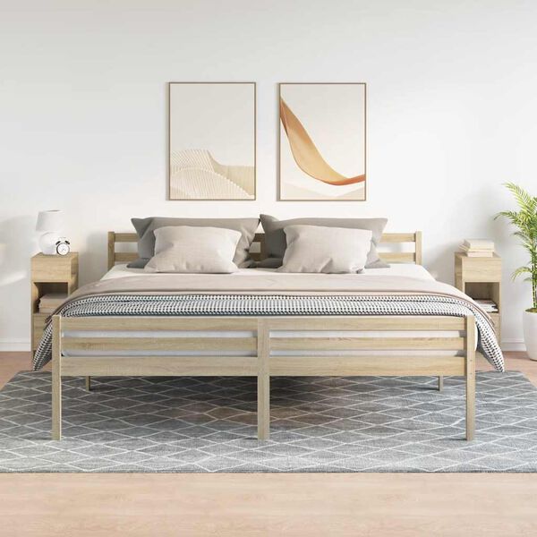 vidaXL naktsskapī&scaron;i ar atvilktni, 2 gab., ozolkoka, 25x31x66 cm