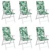 vidaXL krēslu spilveni, 6 gab., lapu apdruka, audums