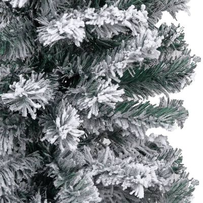 vidaXL izgaismota Ziemassvētku egle ar sniegu, zaļa, 120 cm, PVC