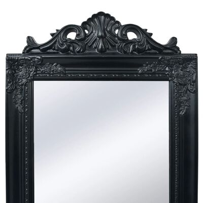 vidaXL baroka stila grīdas spogulis, 160x40 cm, melns