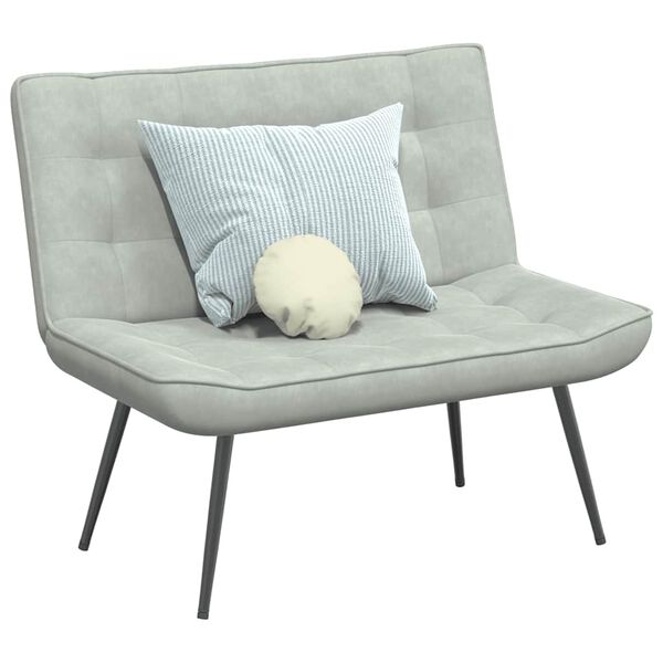 vidaXL sols, gai&scaron;i pelēks, 110x74x84 cm, samts