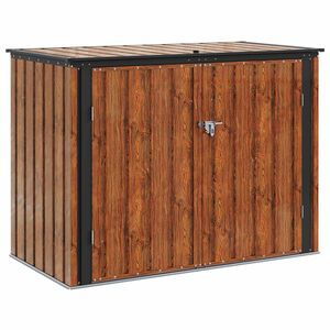 vidaXL Dārza uzglabā&scaron;anas kaste Brūna 151,5 x 82 x 110,5 cm Tērauds