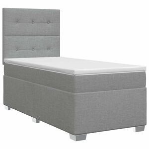 vidaXL Kontinentālā gulta ar matraci Gai&scaron;i pelēka 80 x 200 cm Audums