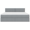 vidaXL Gulta ar uzglabā&scaron;anas vietu un LED Gai&scaron;i pelēks 160 x 200 cm