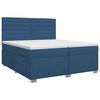 vidaXL Kontinentālā gulta ar matraci Zila 200 x 200 cm Audums