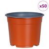 vidaXL Ziedu pods 50 pcs Sarkanbrūns &Oslash; 15 x 12.5 cm Plastmasa