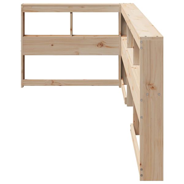 vidaXL Grāmatu skapja galvgalis L-veida 90 cm priedes masīvkoks