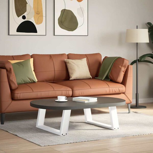 vidaXL kafijas galdiņa kājas, 2 gab., U-veida, baltas, 60x(30-31) cm, tērauds