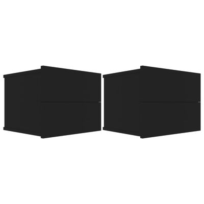 vidaXL naktsskapīši, 2 gab., melni, 40x30x30 cm, skaidu plāksne