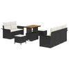 vidaXL Dārza dīvānu komplekts ar spilvenu 8 pcs Melns un Krēmkrāsa