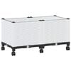 vidaXL Dārza podiņ&scaron; ar riteņiem Balts 80 x 40 x 48 cm PP